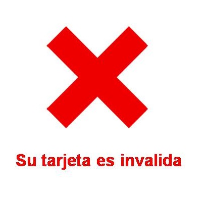 tarjeta de credito invalida
